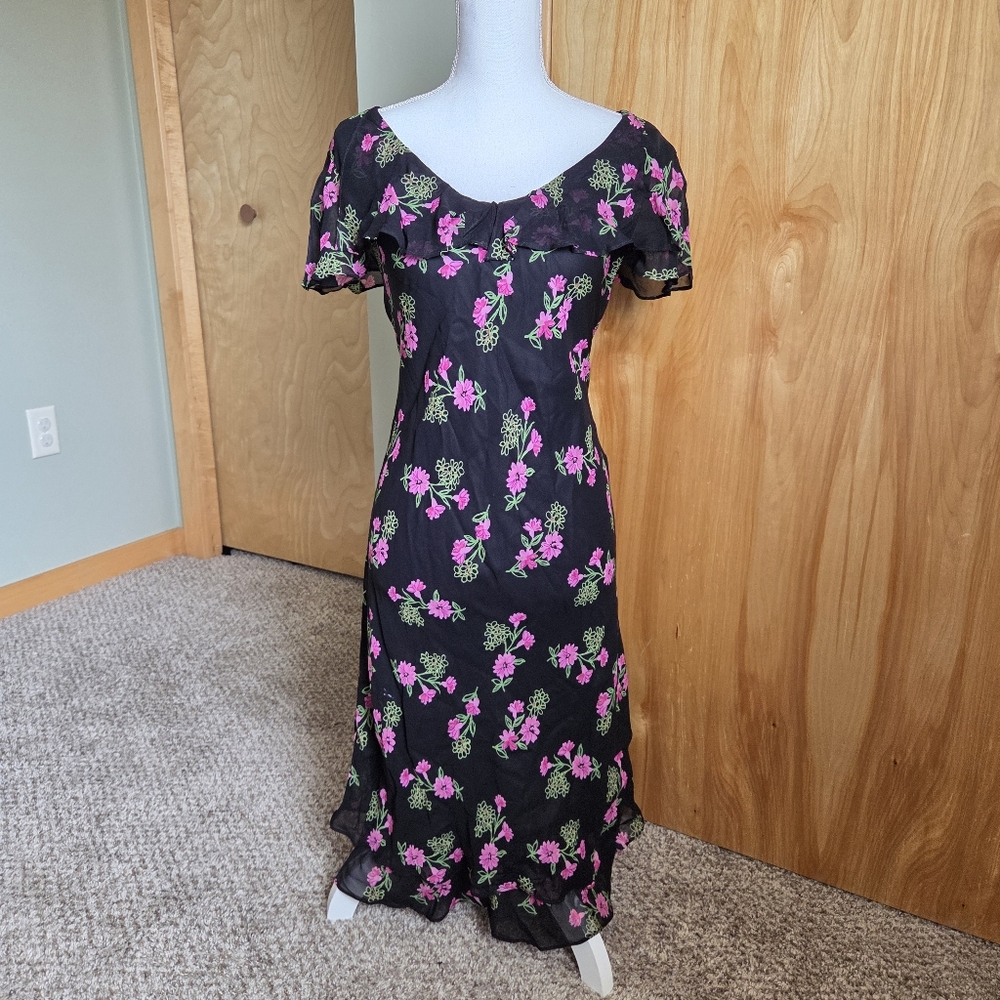 vintage y2k Donna ricco floral midi Dress size 12